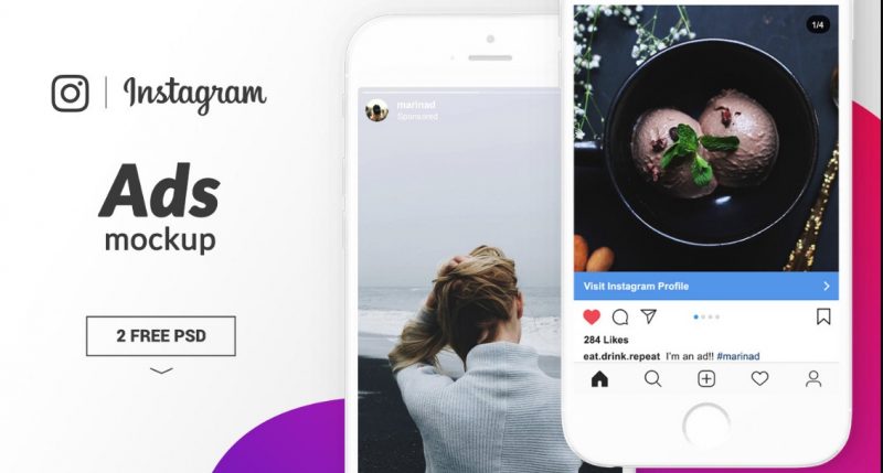 Instagram Ad Mockup PSD Free