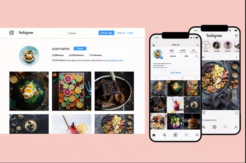 Instagram Desktop and Mobile Mockup