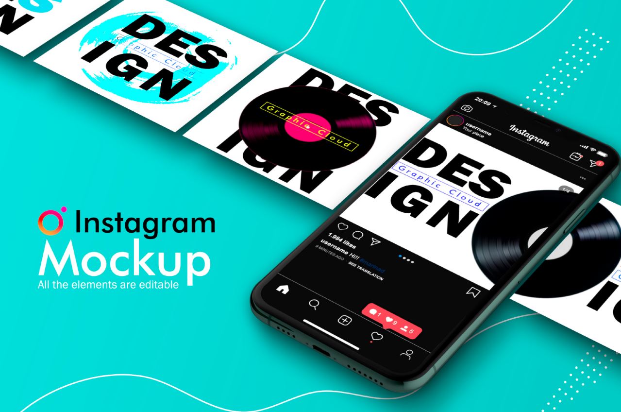 Instagram phone mockup psd free Idea | kickinsurf