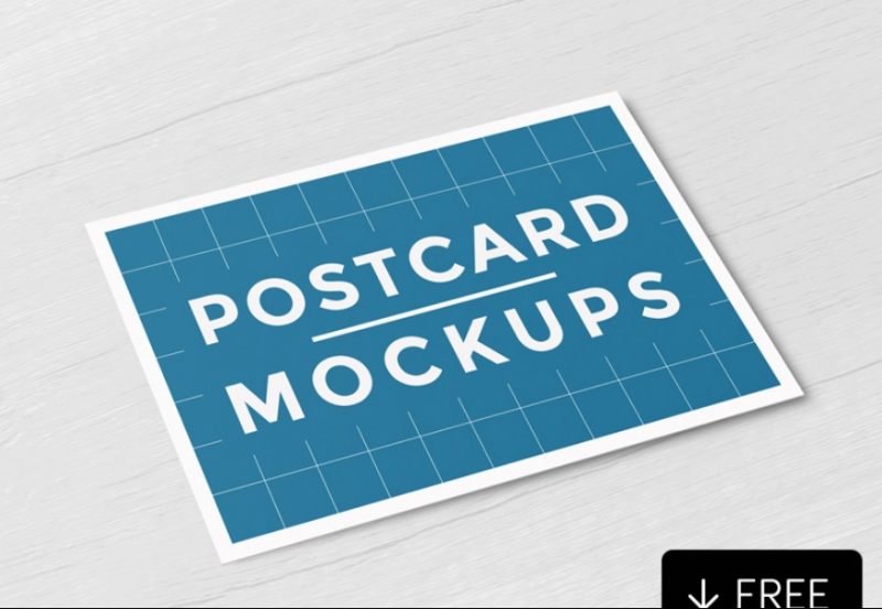 Layered Postcard Mockup PSD
