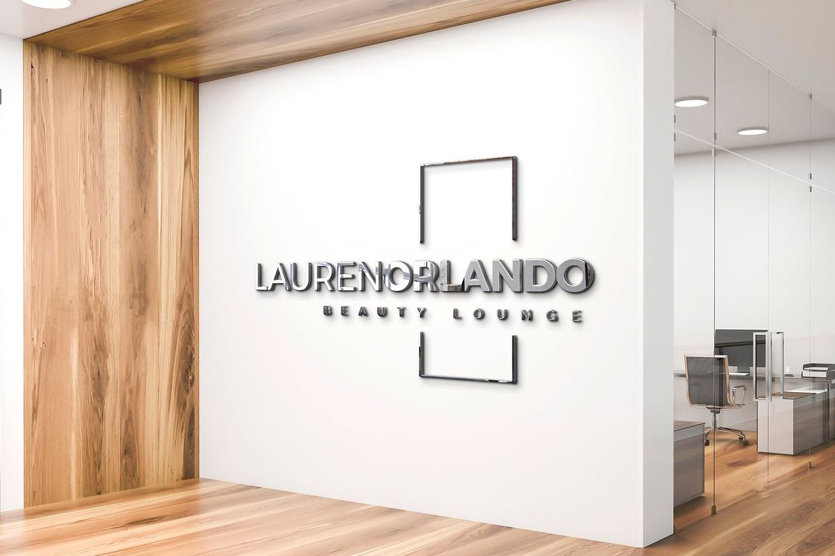 3d logo wall mockup free