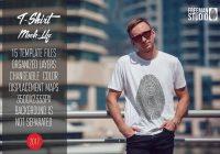 Mens White T Shirt Mockup PSD