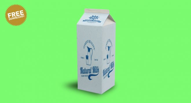Download Milk Packaging Box Mockup PSD Free Download - Graphic Cloud
