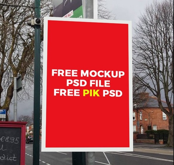 Outdoor Sign Mockup PSD Free