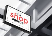 Photo Realistic Store Signage Mockup PSD