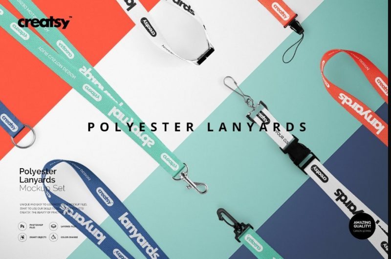 Polyester Lanyards Mockup Set