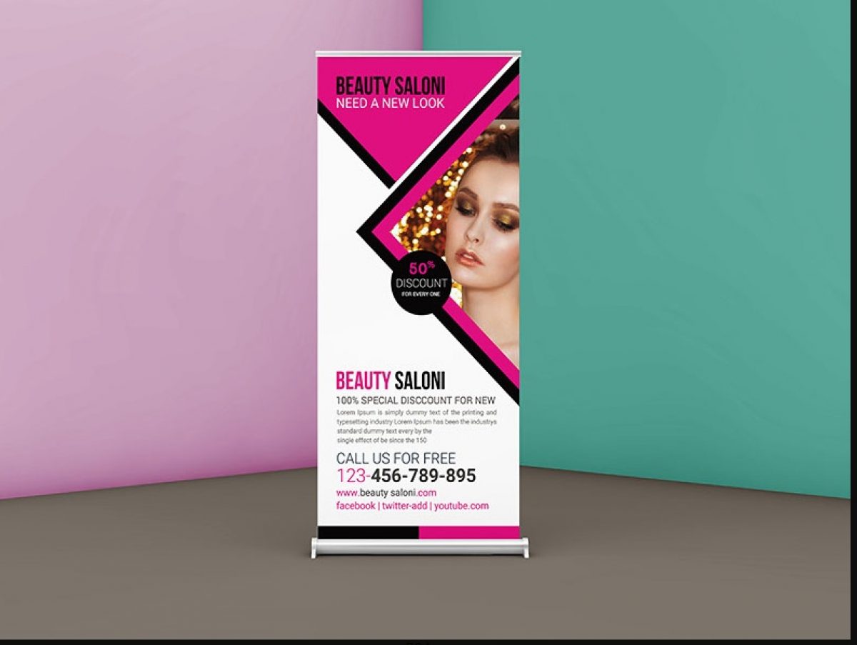 Download 11 Roll Up Banner Mockup Psd Free For Advertising Graphic Cloud PSD Mockup Templates
