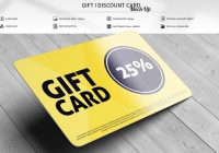 Realistic Gift Card Mockup PSD