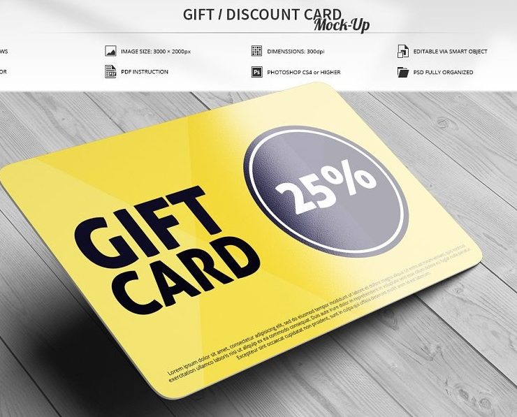 14 + Gift Card Mockup PSD Free (Updated)