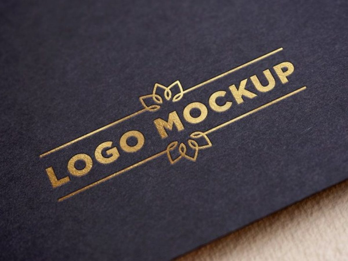 3d gold logo mockup