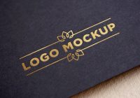 Realistic Gold Logo Mockup PSD