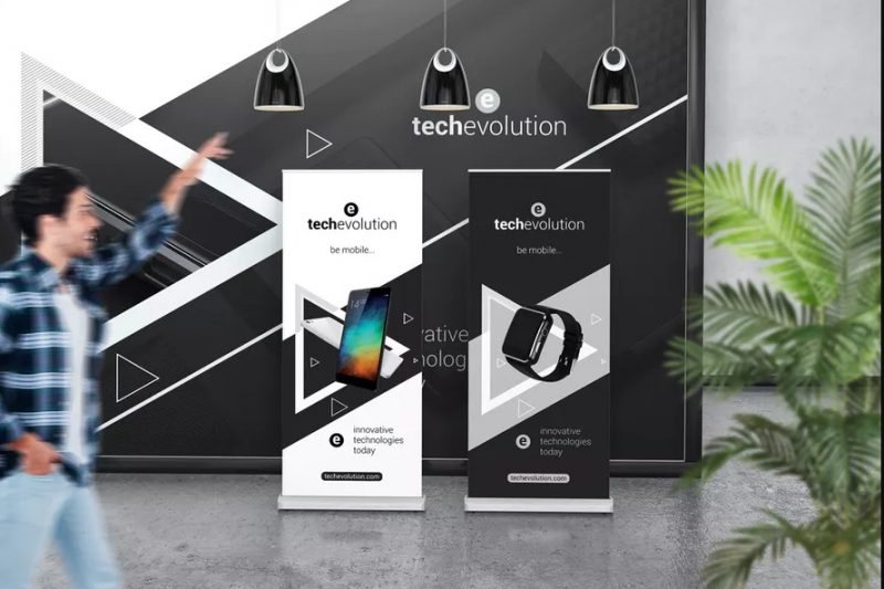 Roll Up Banner Stand Mockup