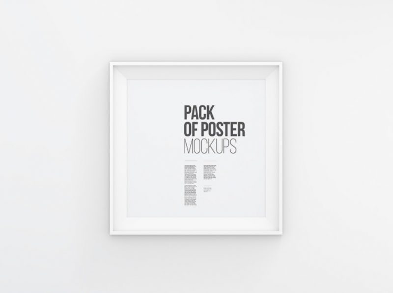 Square Poster on Wall Mockup