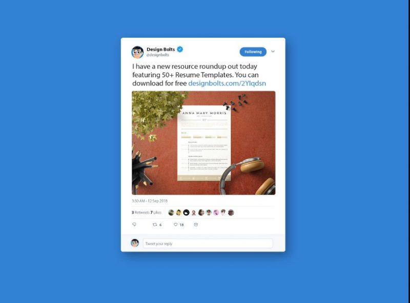 Twitter UI Mockup PSD