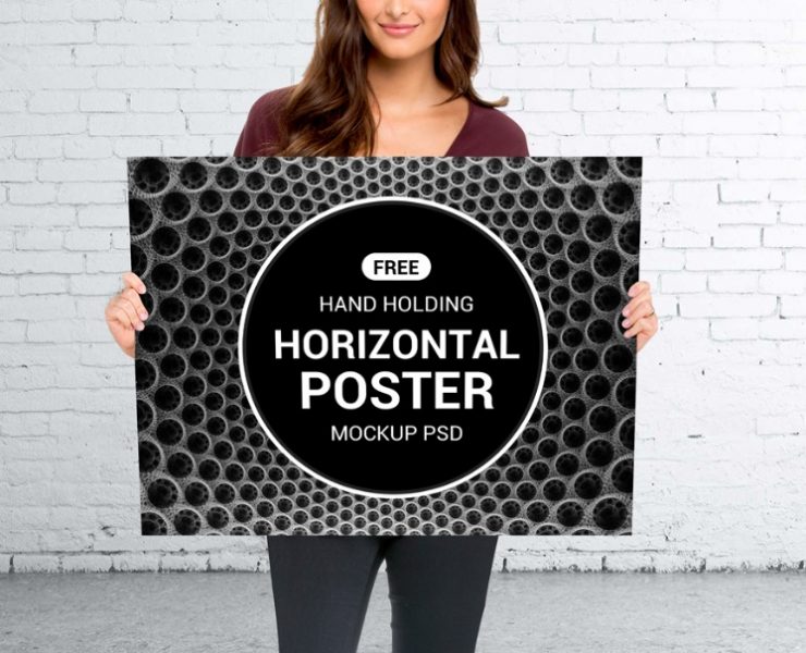 7+ Horizontal Poster Mockup PSD for Presentation