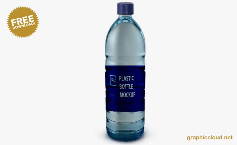 free water bottle label mockup psd