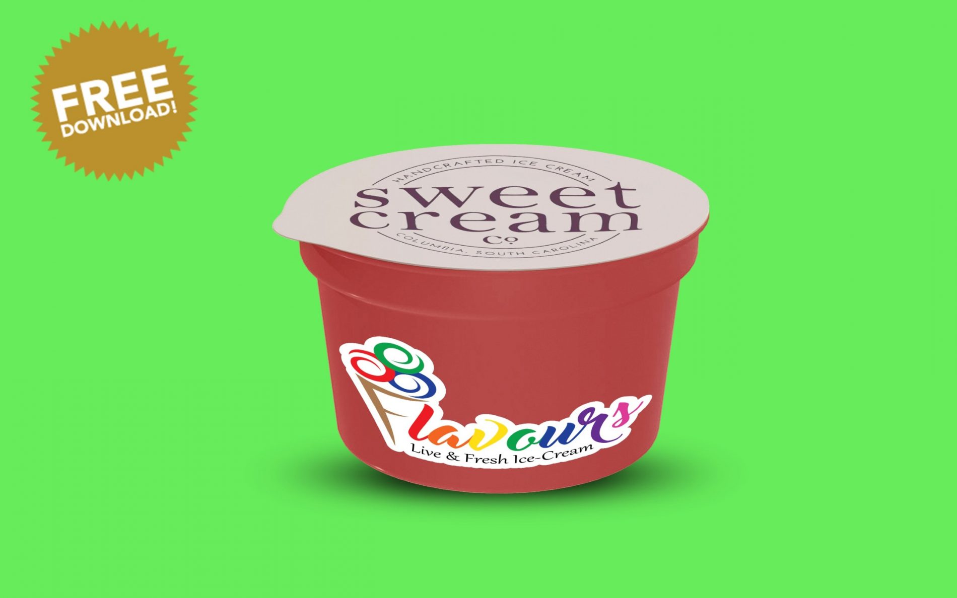 Ice Cream Cup Mockup PSD Free