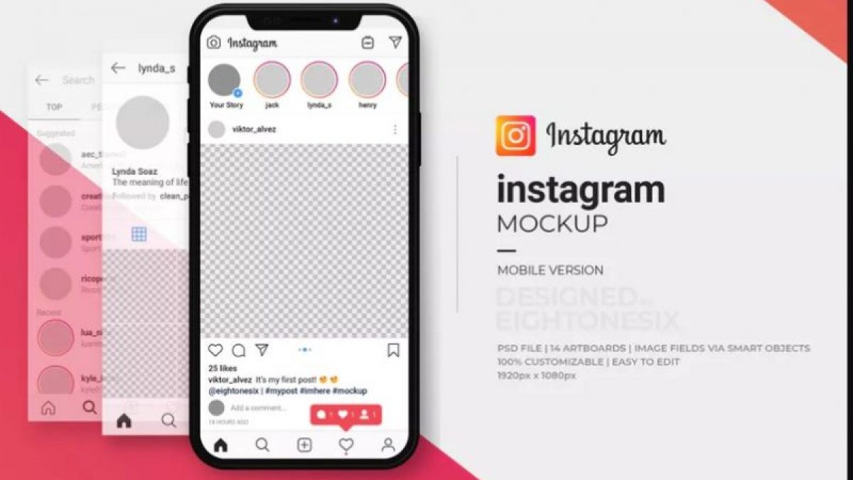 Download 41 Free Instagram Mockup Psd Template Updated 2021 Graphic Cloud