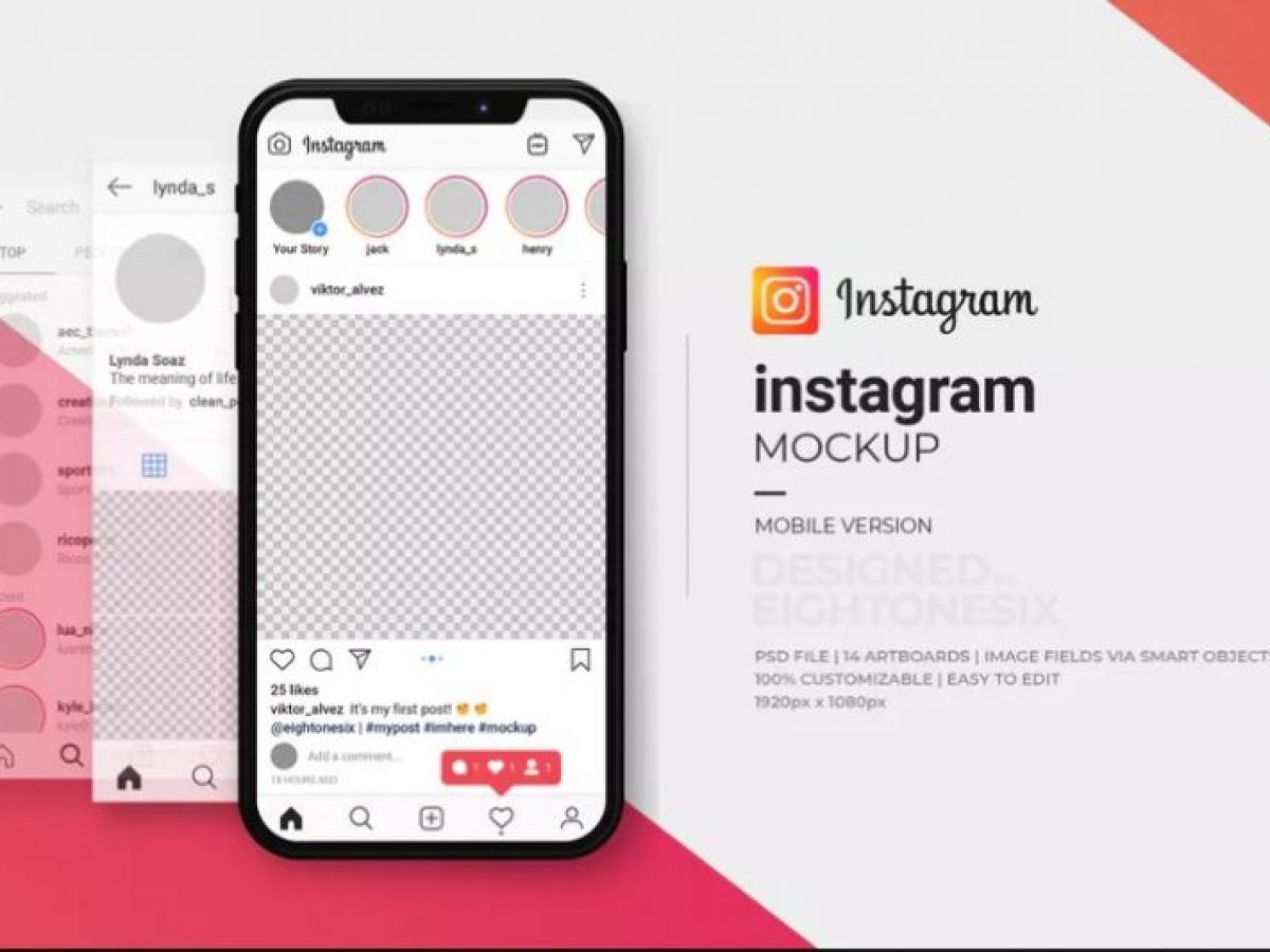 41 Free Instagram Mockup Psd Template Updated 2021 Graphic Cloud