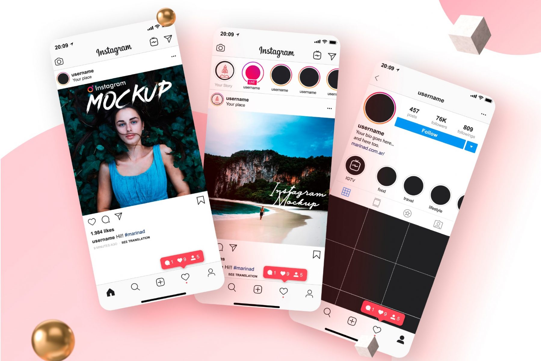 41+ Free Instagram Mockup PSD Template Updated 2021 Graphic Cloud