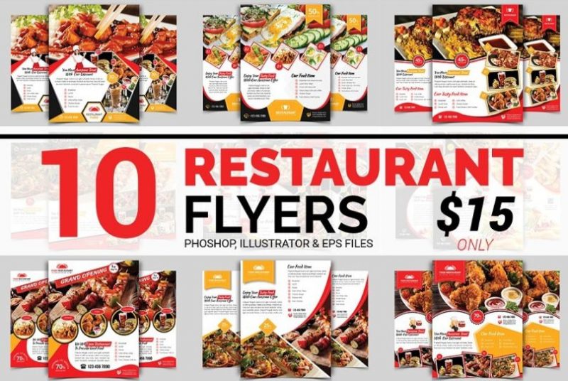 10 Restaurant Flyers Bundle