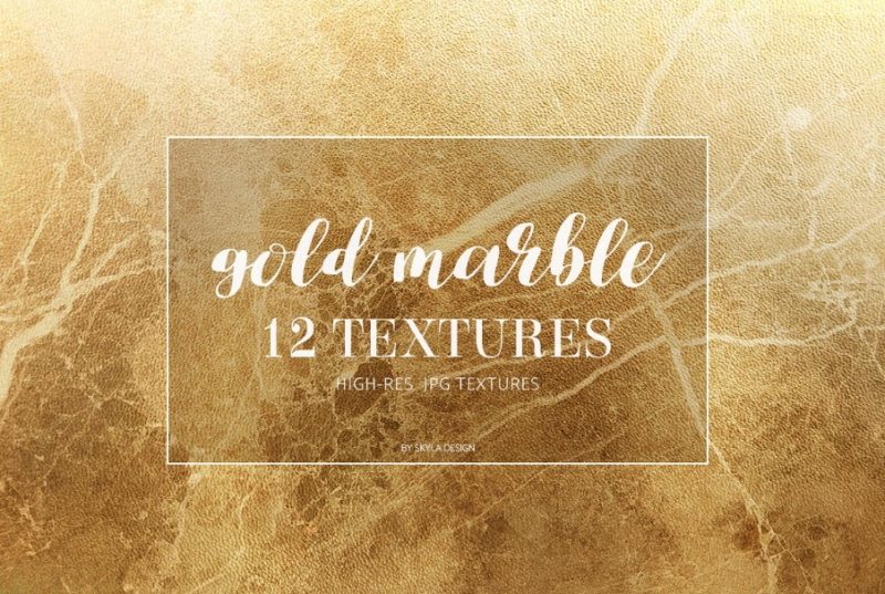 12 Gold Marble Texture Background