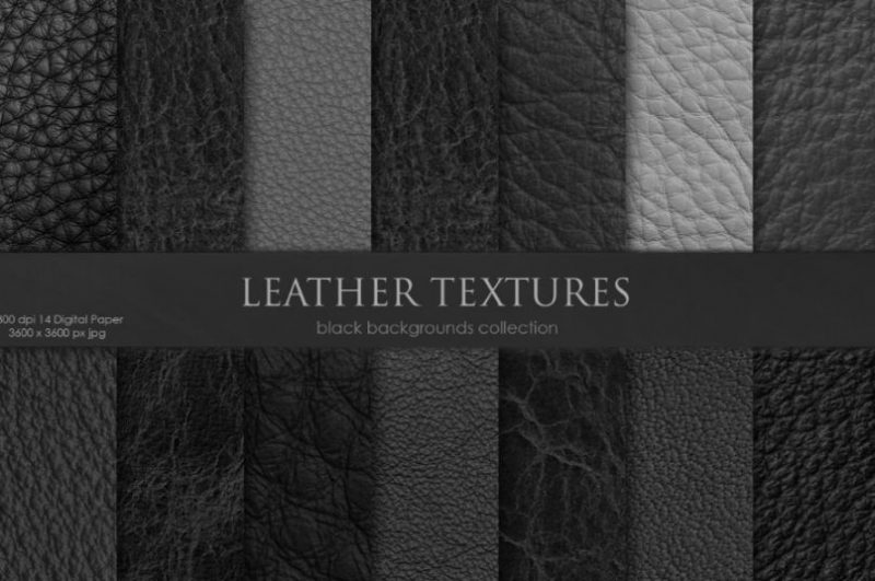 14 Black Leather Textures Pack