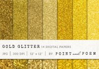 14 Gold Glitter Digital Papers