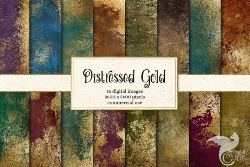 16 Distressed Gold Textures
