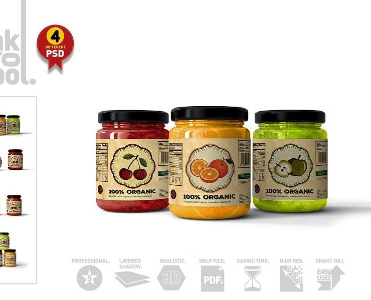 33+ Jar Mockup PSD for Branding and Packaging