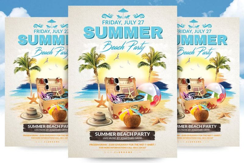 Beach Party Flyers Template
