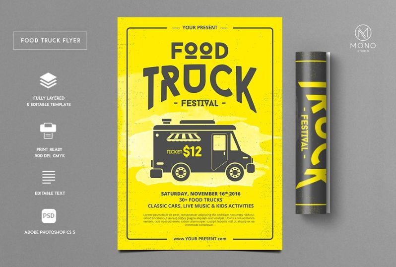 Clean Food Truck Flyer Template