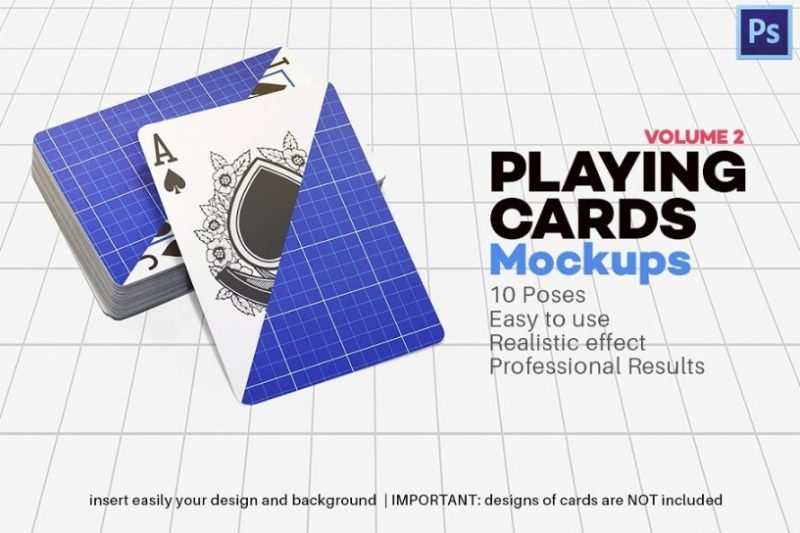High Definition Poker Cards Mockup