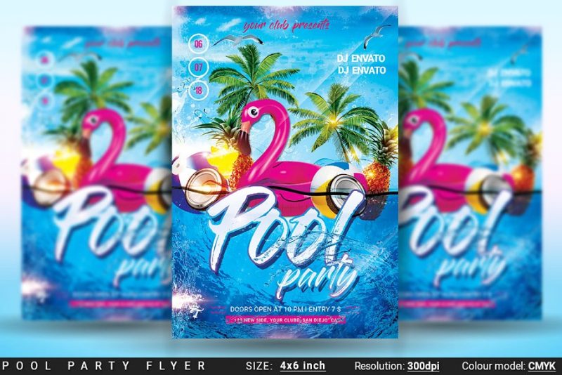 High Resolution Pool Party Flyer
