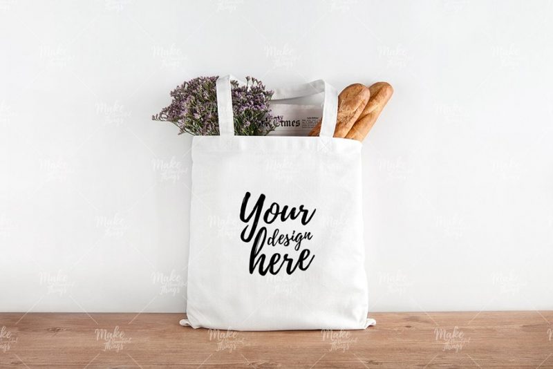 Layered Tote Bag Branding PSD