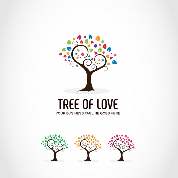 Love Themed Tree Branding Design