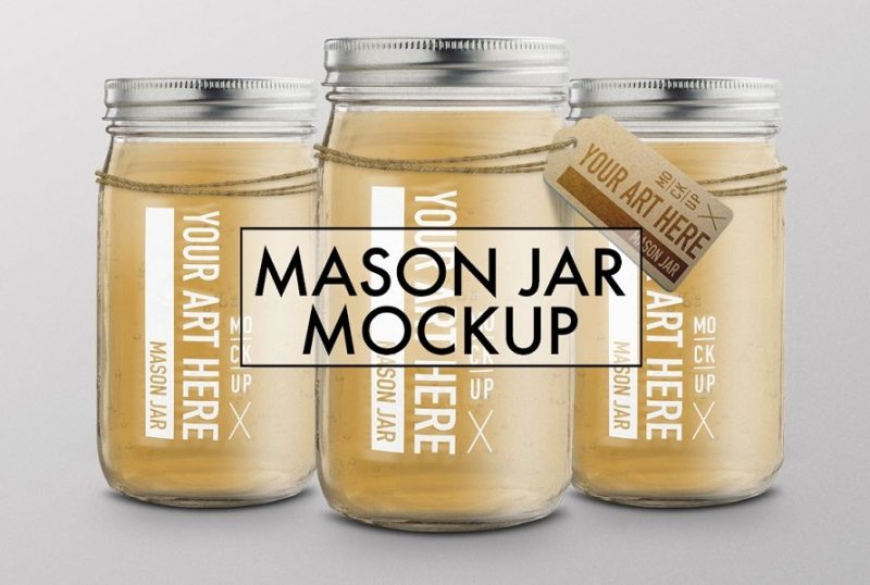 Mason Jar Mockup PSD