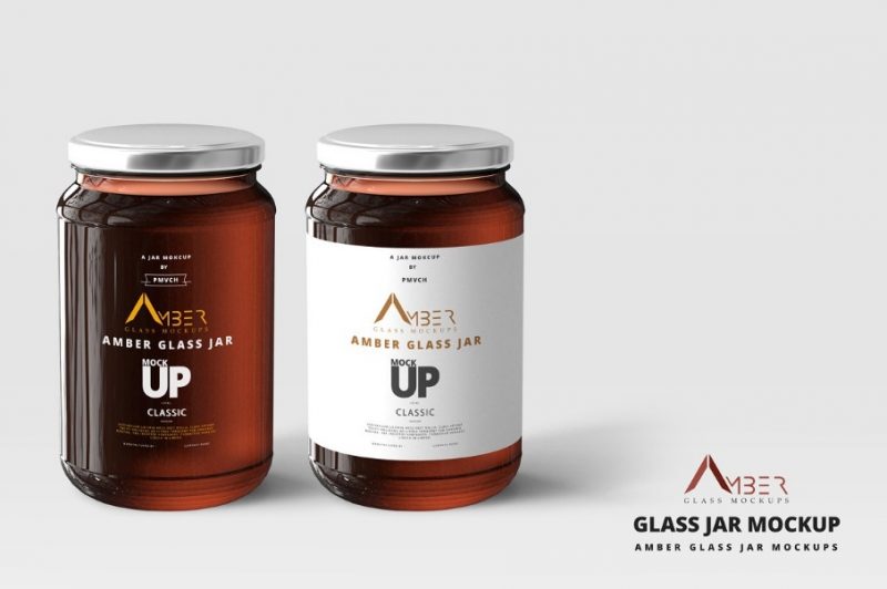 Realistic Glass Jar Mockup PSD