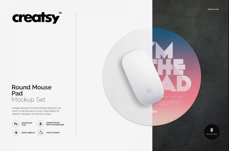 Round Mouse Pad Mockup PSD