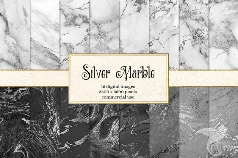 Silver Marble Texture Backgrounds