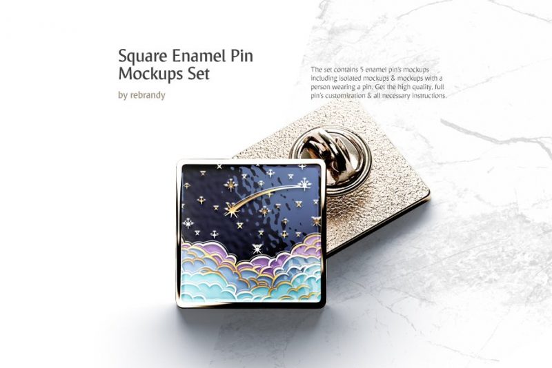 Square Pin Mockup PSD