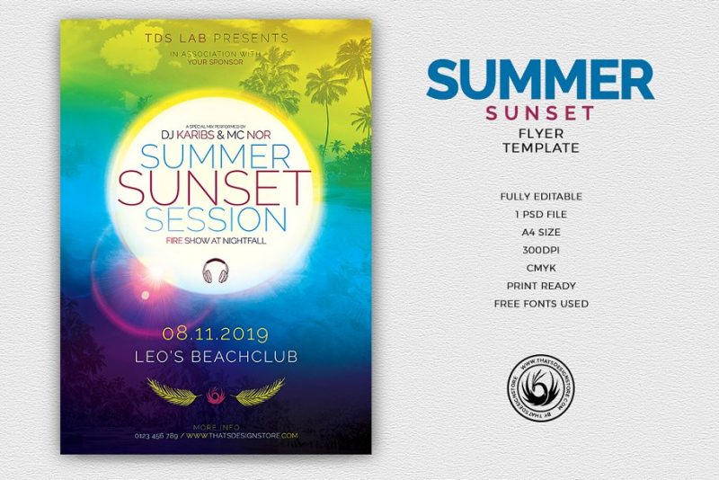 Summer Sunset Flyer Template