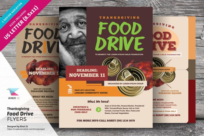 Food Drive Flyer Template PSD
