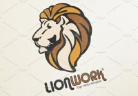 Black and White Lion Logo