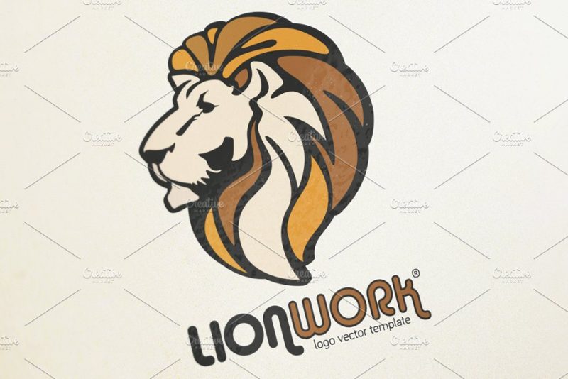 Black and White Lion Logo