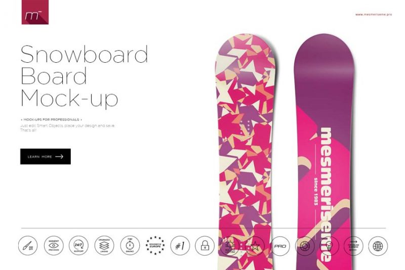 Editable Snowboard Mockup