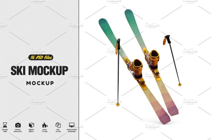 Ski Mockup PSD Templates