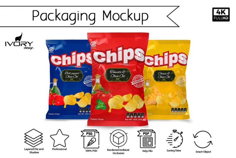 Chips Packaging Mockup PSD