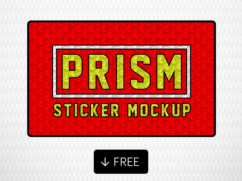 Free Prism Sticker Mockup PSD