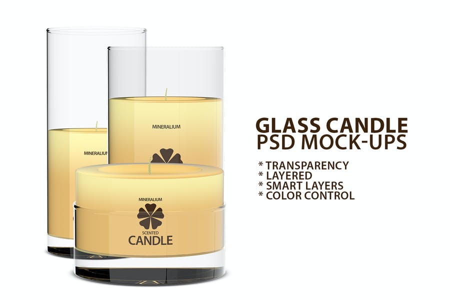 Candle Glass Mockup PSD